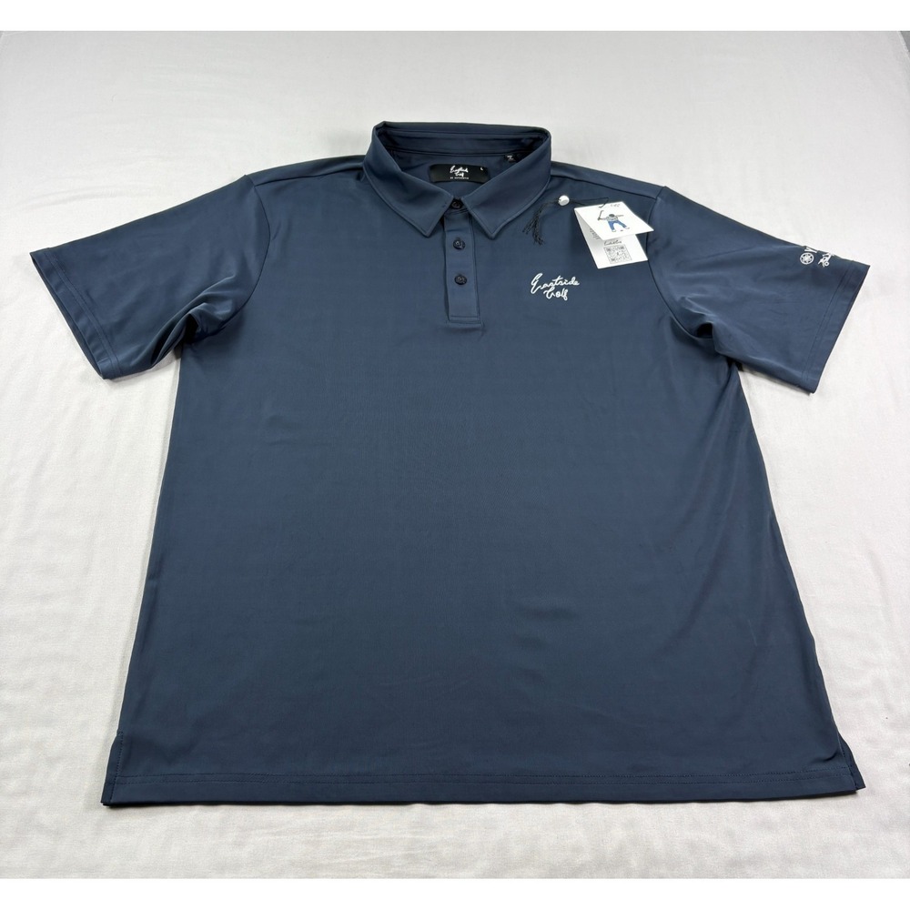 Eastside Golf Polo Shirt Mens Large Blue Performance Wicking Stretch